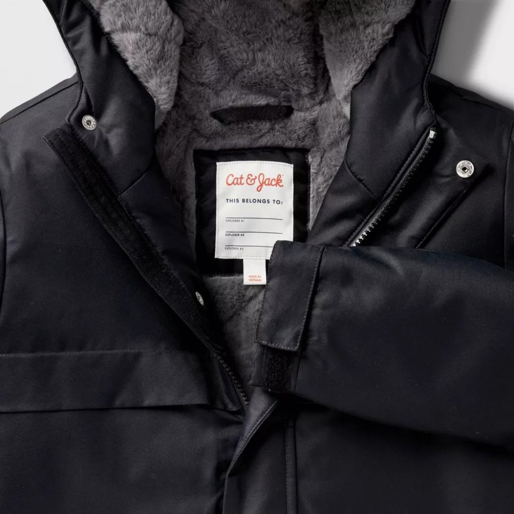 Cat & Jack - Kids' Playground Parka Jacket - Black - Picture 3 of 16